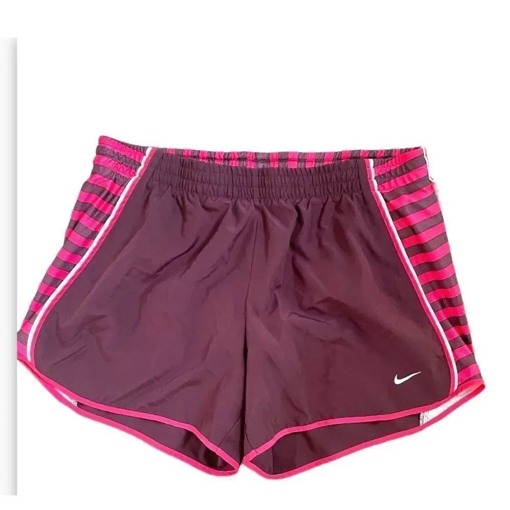 Nike pink brown stripe dri fit shorts